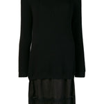 Abito in maglia con gonna in pizzo in nero Moschino - donna 