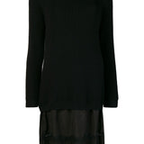 Abito in maglia con gonna in pizzo in nero Moschino - donna 
