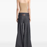 Pantaloni a palazzo con cintura in grigio Courrèges - donna 