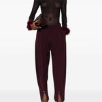 Top con in mesh con piume in nero Mugler - donna 