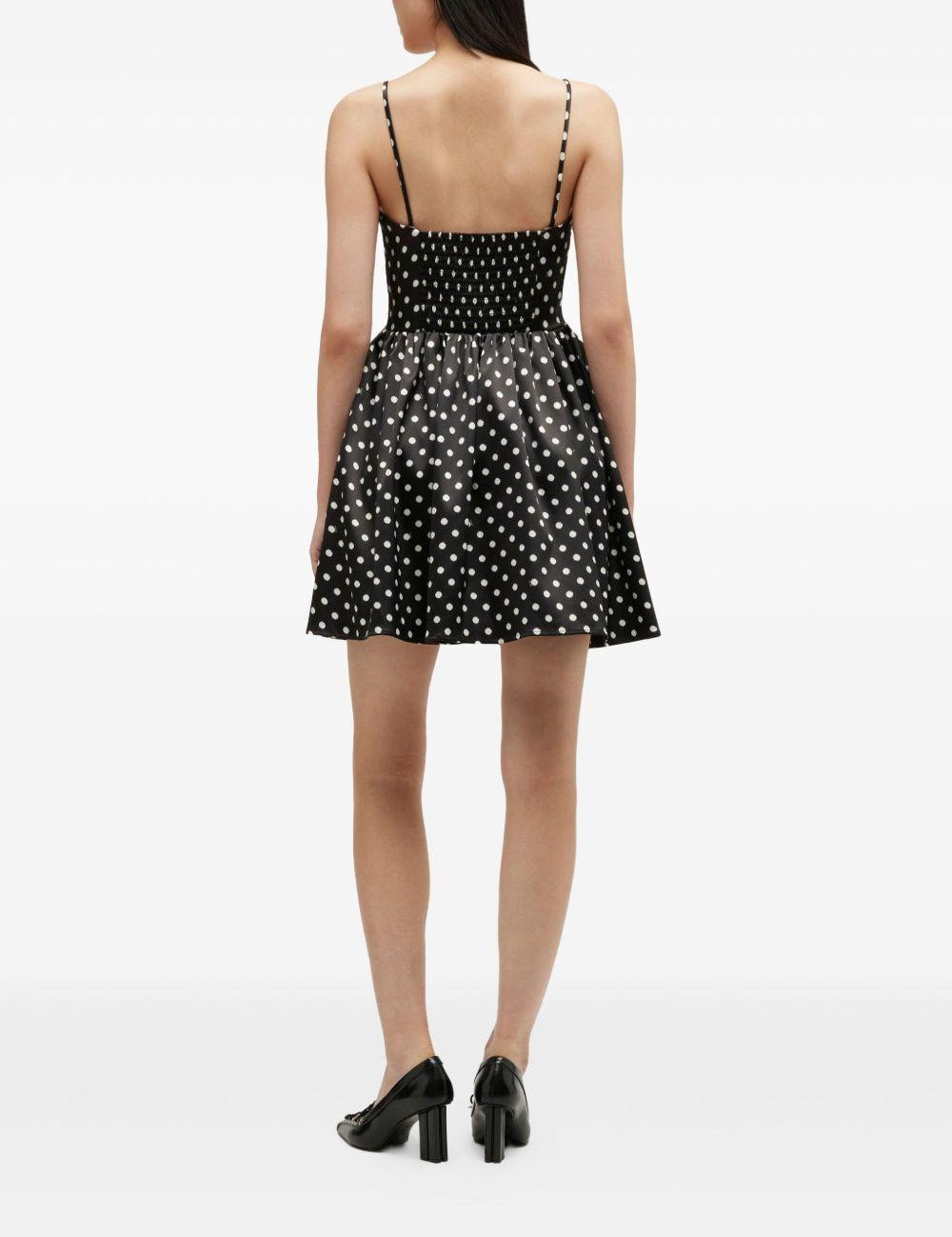 Abito mini a pois in nero Ganni - donna 