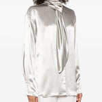 Blusa in raso con nodo in argento Alberta Ferretti - donna 