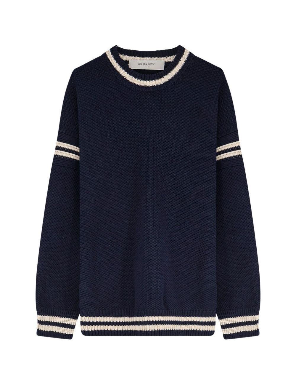 Maglione con logo in blu 