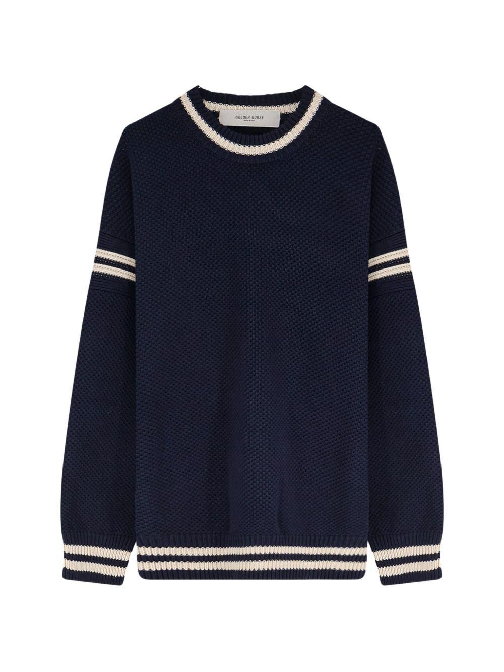 Maglione con logo in blu 