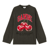 Maglione con intarsio cherry multicolore Ganni - donna 