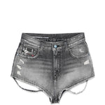 Shorts in denim con cut-out de-lunar in grigio Diesel - donna 
