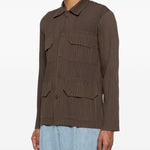Camicia con taschino in marrone Gongdid design - uomo 