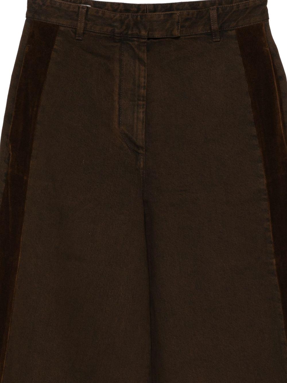 Pantaloni dritti con pannelli di velluto in marrone Dries van noten - donna 