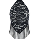 Top in pizzo a fiori in nero Venuja - donna 