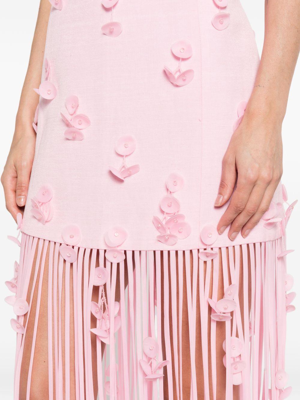 Abito Juliana con ricami floreali in rosa 