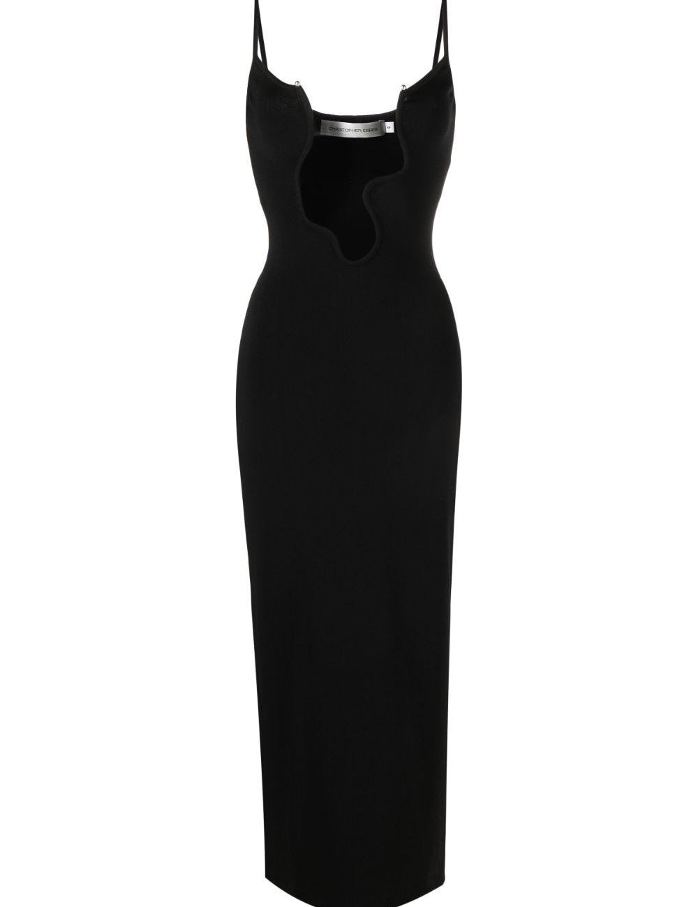 Abito lungo Salacia con scollo a V in nero Christopher esber - donna 