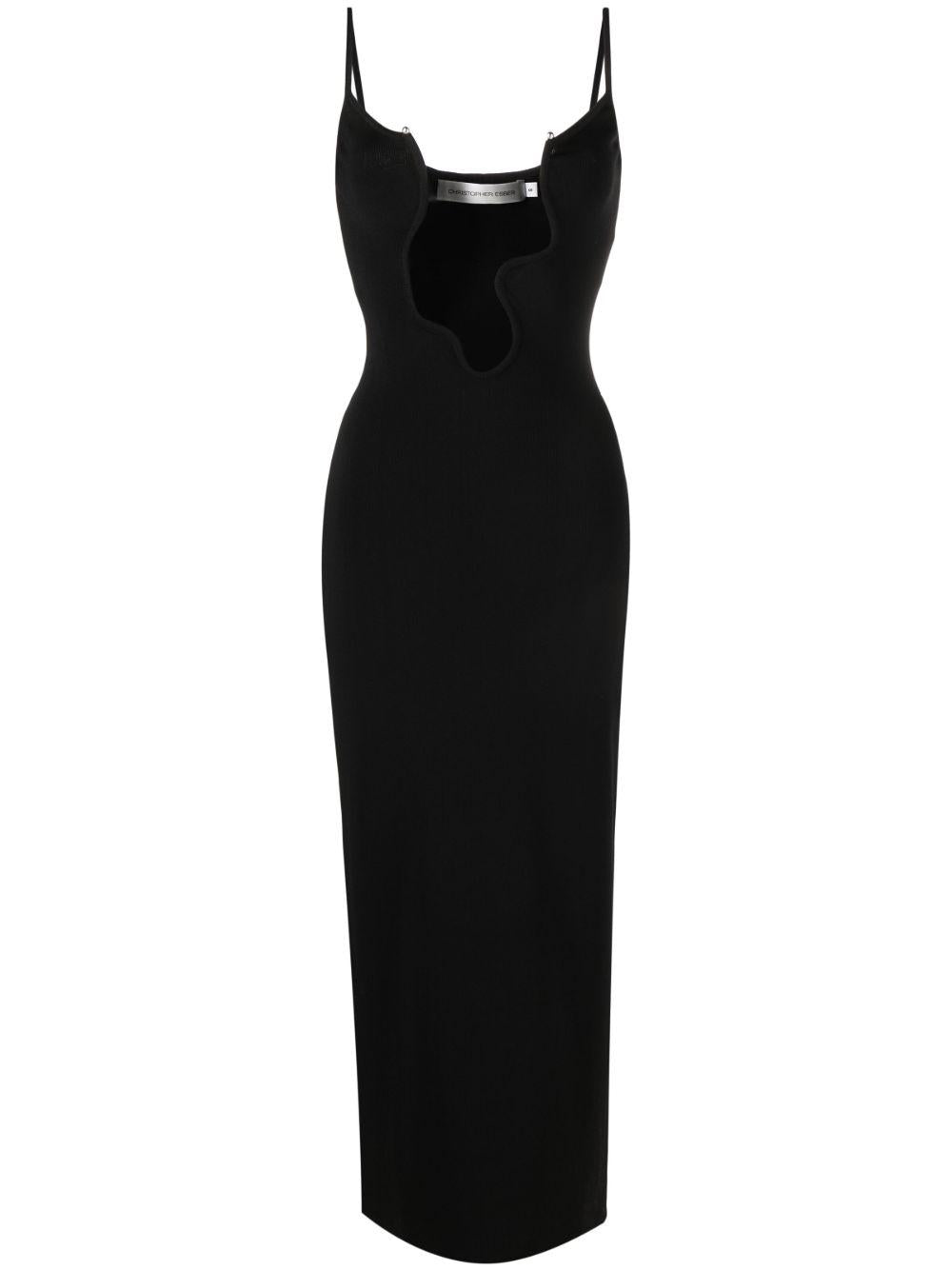 Abito lungo Salacia con scollo a V in nero Christopher esber - donna 