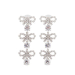 Orecchini con cristalli e fiocco in argento Self-portrait - donna 