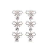 Orecchini con cristalli e fiocco in argento Self-portrait - donna 