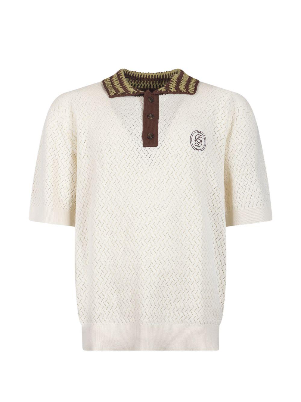 Polo con logo in bianco Drole de monsieur - uomo 