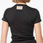 T-shirt a costine con girocollo in nero Aya muse - donna 