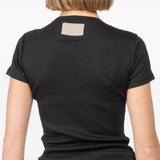 T-shirt a costine con girocollo in nero Aya muse - donna 