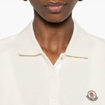 Polo a maniche corte in avorio Moncler - donna 