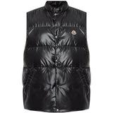 Gilet imbottito con patch logo in nero Moncler - uomo 