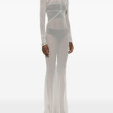 Abito maxi a pannelli temple in grigio Rick Owens - donna 