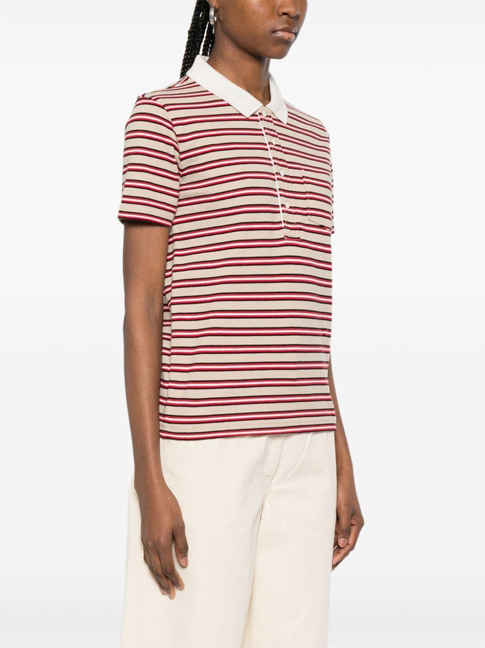 Polo con colletto a righe in beige e rosso A.P.C. - donna 