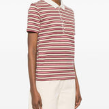 Polo con colletto a righe in beige e rosso A.P.C. - donna 