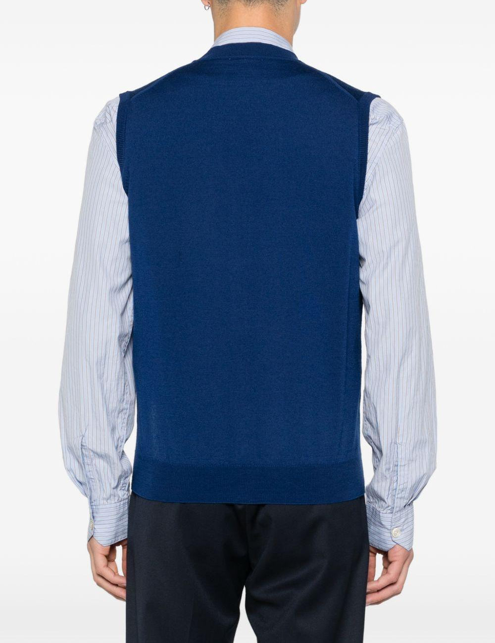Gilet con scollo a V in blu Kangra - uomo 