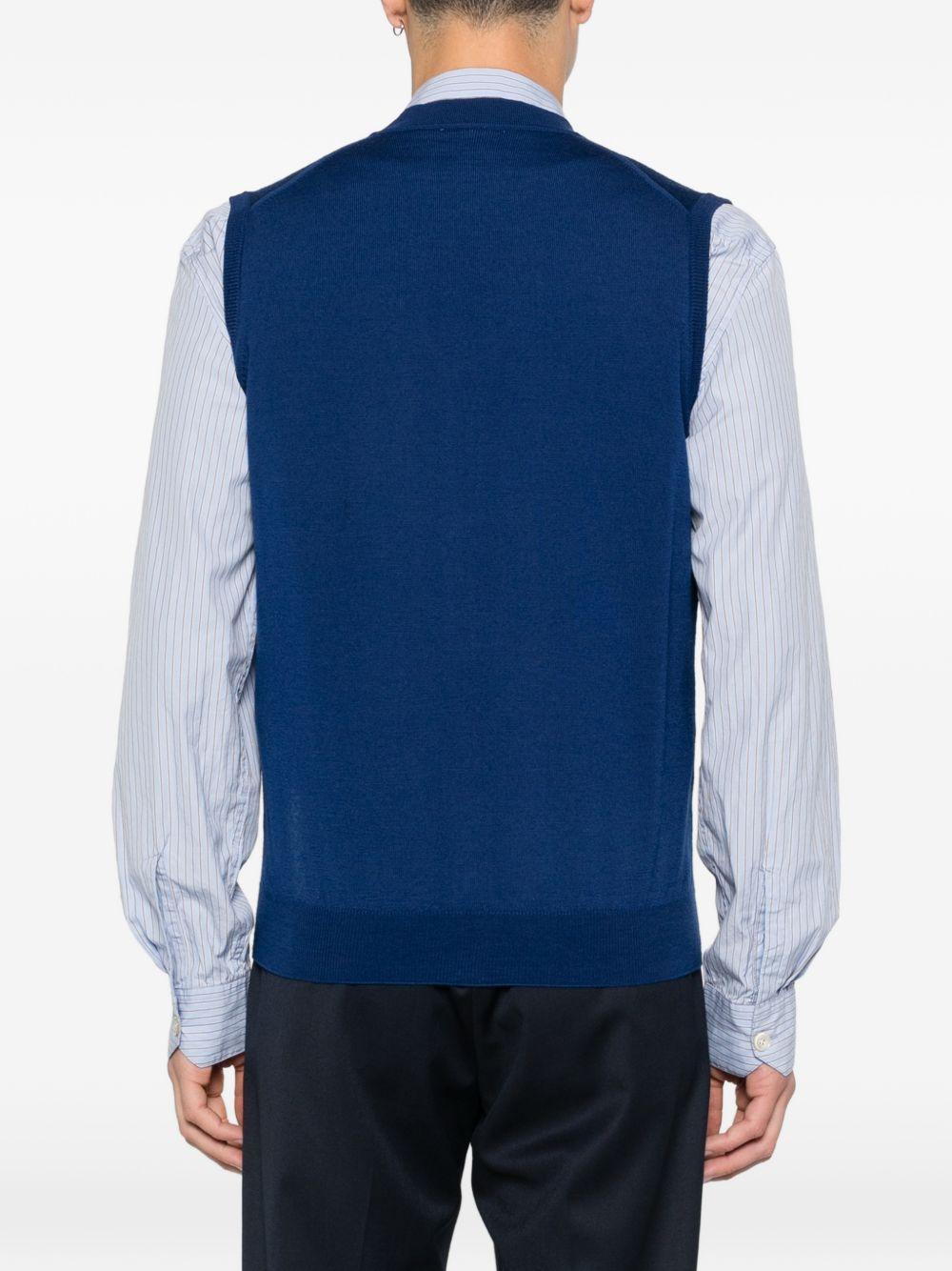 Gilet con scollo a V in blu Kangra - uomo 