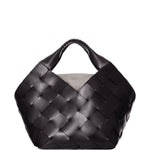 Borsa in pelle intrecciata botteghe in nero Dragon diffusion - donna 