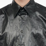Camicia con finitura lucida in nero Mm6 maison margiela - uomo 