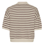 Polo con logo a righe in beige 