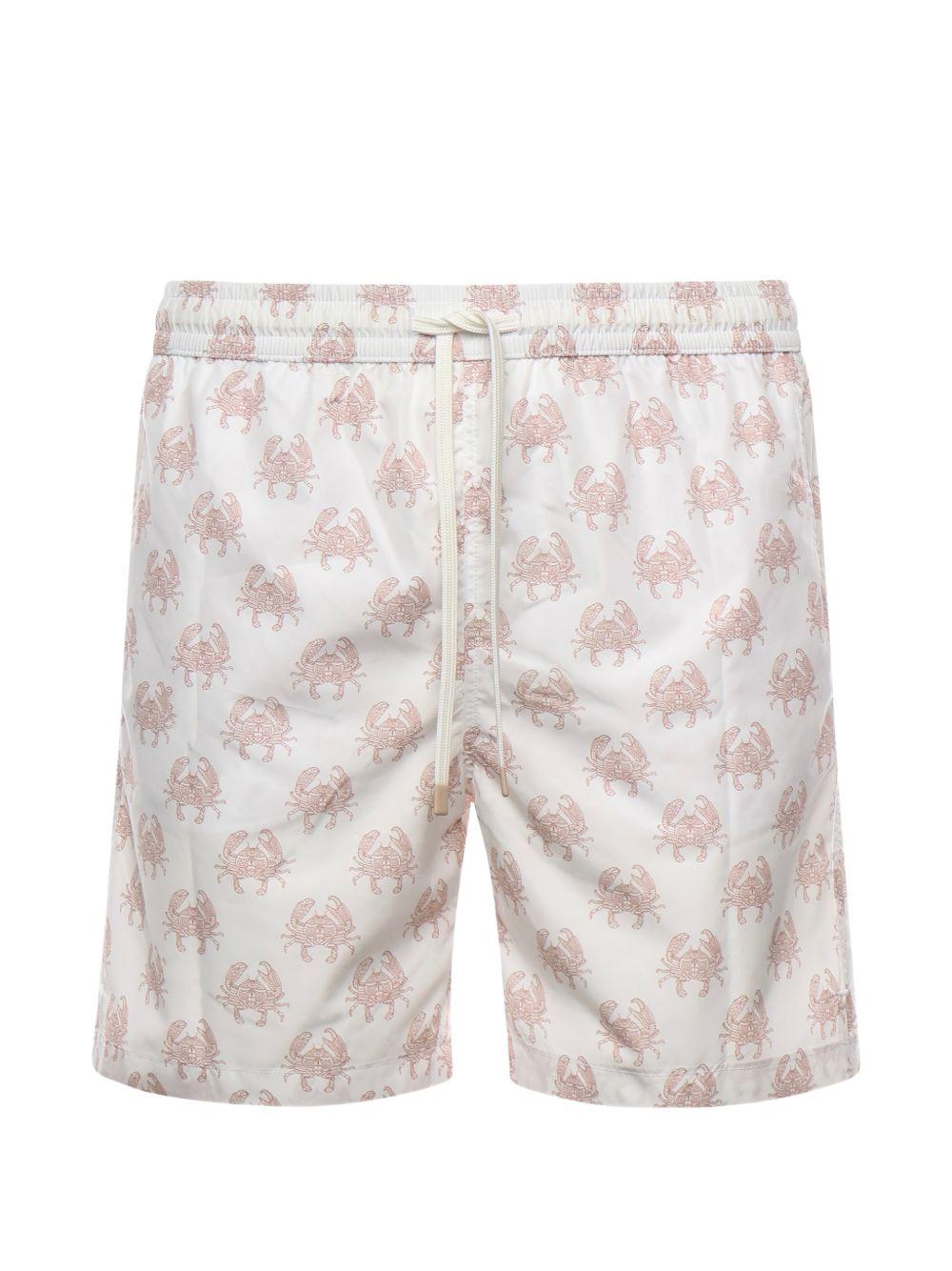 Pantaloncini da bagno con stampa granchio in bianco Eleventy - uomo 