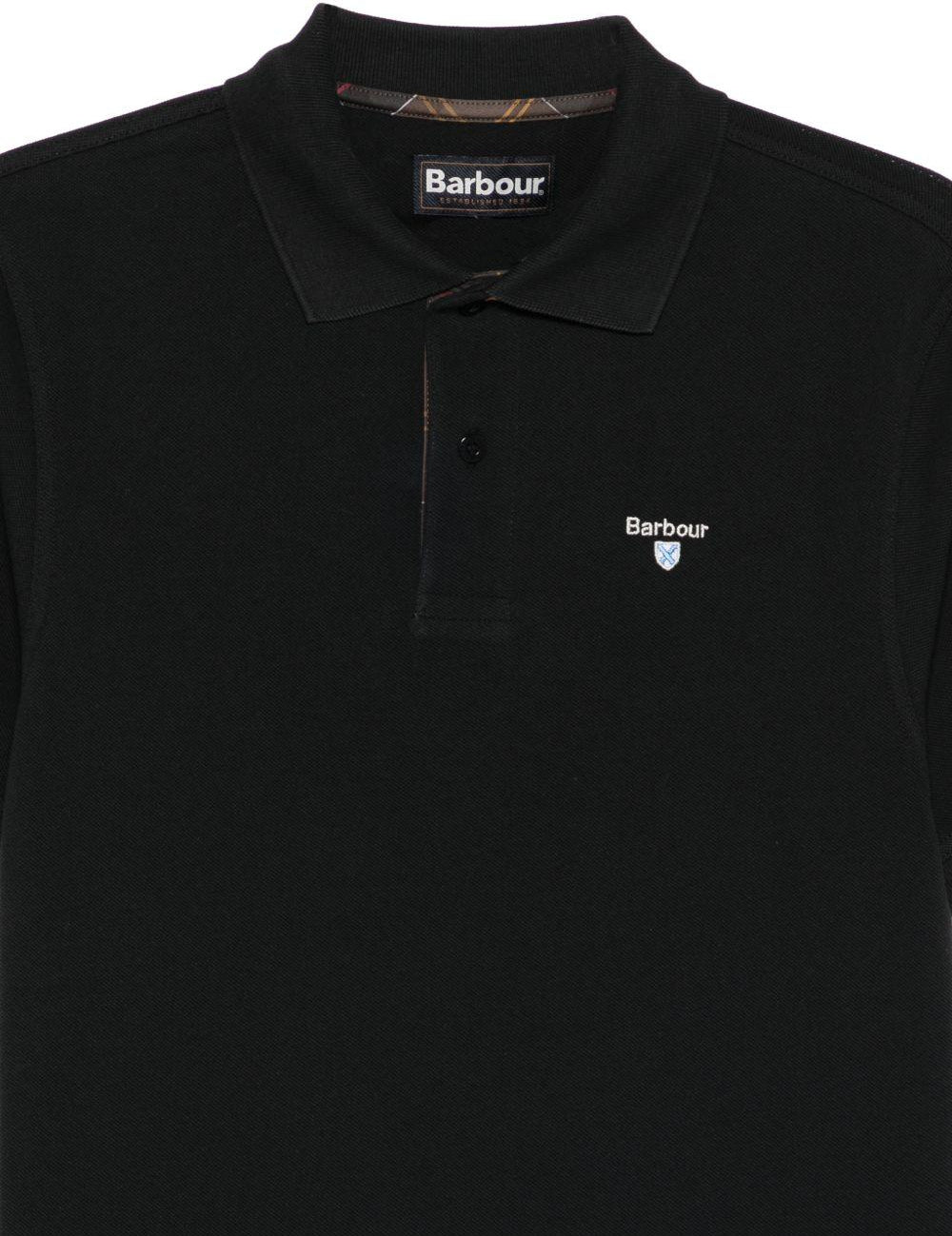 Polo con logo in nero Barbour - uomo 