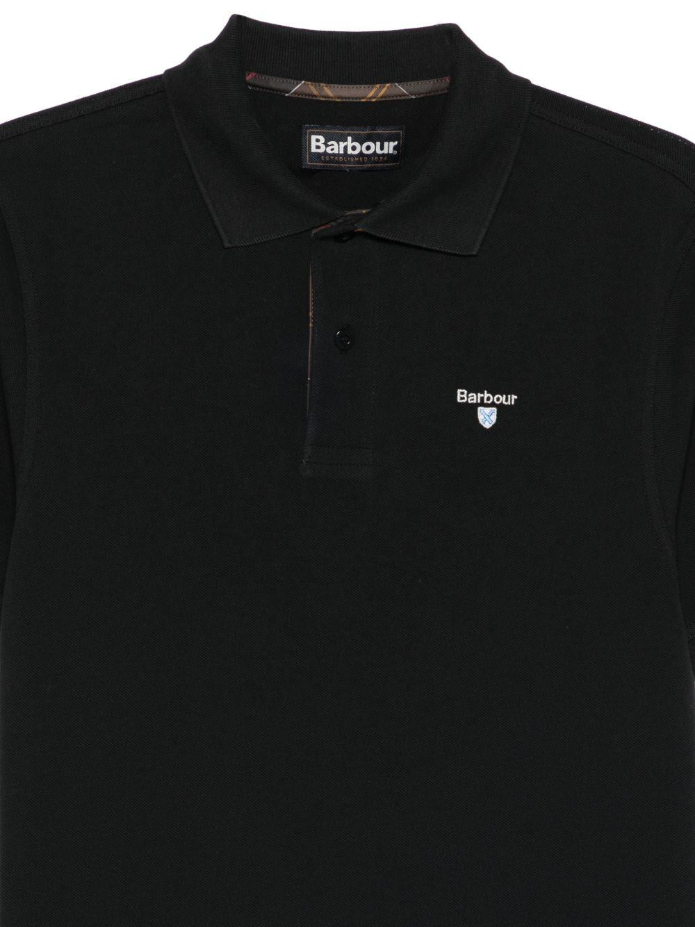 Polo con logo in nero Barbour - uomo 