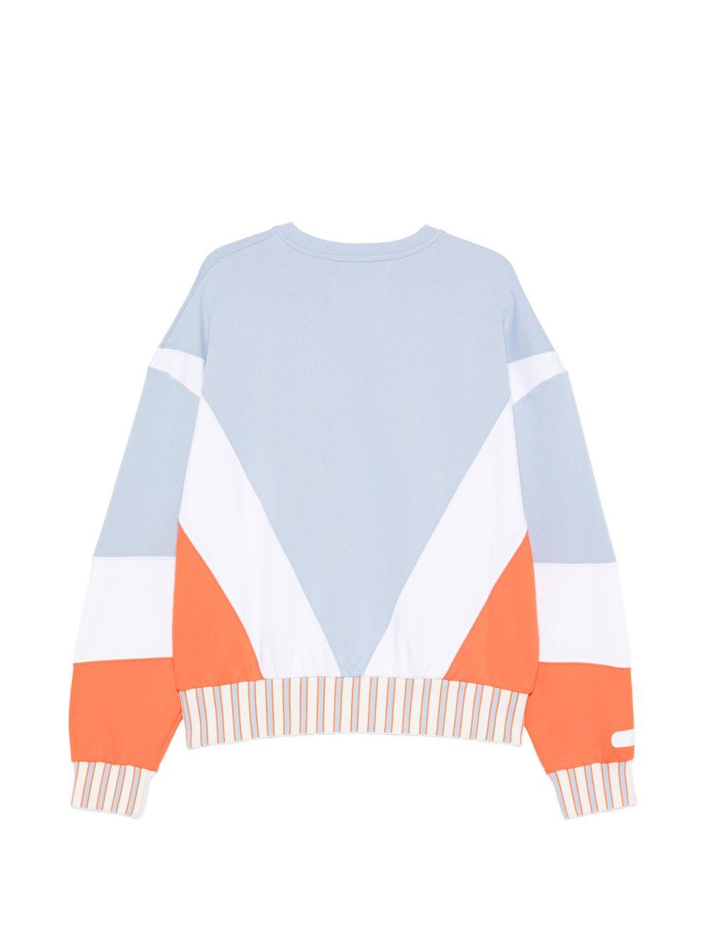 Felpa color block con stampa grafica in arancione e blu Pdf - uomo 