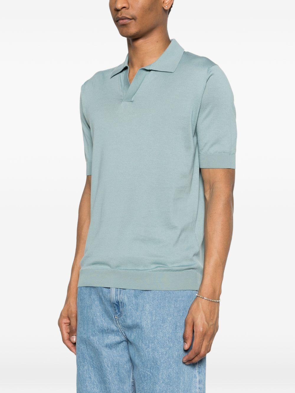 Polo a maniche corte con scollo a v in azzurro Lardini - uomo 