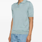 Polo a maniche corte con scollo a v in azzurro Lardini - uomo 