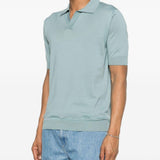 Polo a maniche corte con scollo a v in azzurro Lardini - uomo 
