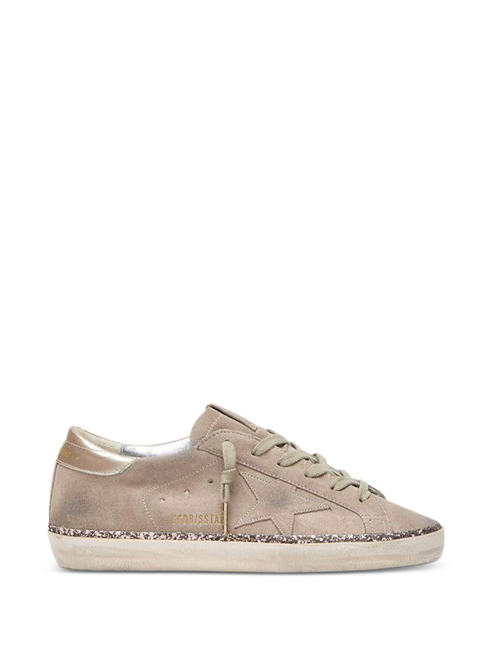 Sneakers Super-Star con glitter in beige Golden goose - donna 