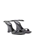 Sandali con zeppa D-Amber in argento Diesel - donna 