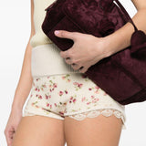 Shorts in pizzo con stampa floreale in avorio Magda butrym - donna 