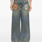 Jeans con pieghe in blu Pdf - uomo 