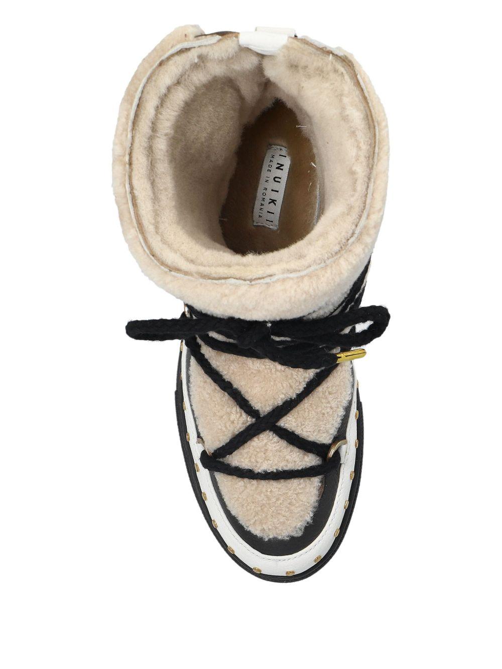 Stivali stringati con borchie in beige Inuikii - donna 