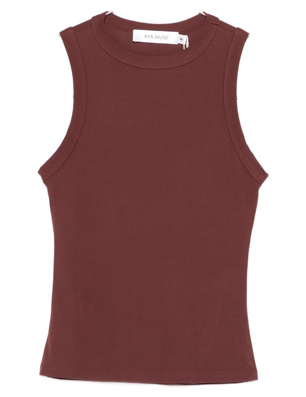 Top girocollo in borgogna Aya Muse - donna 