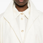 Cappotto con frange e cintura in bianco Batakovic - donna 