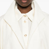Cappotto con frange e cintura in bianco Batakovic - donna 