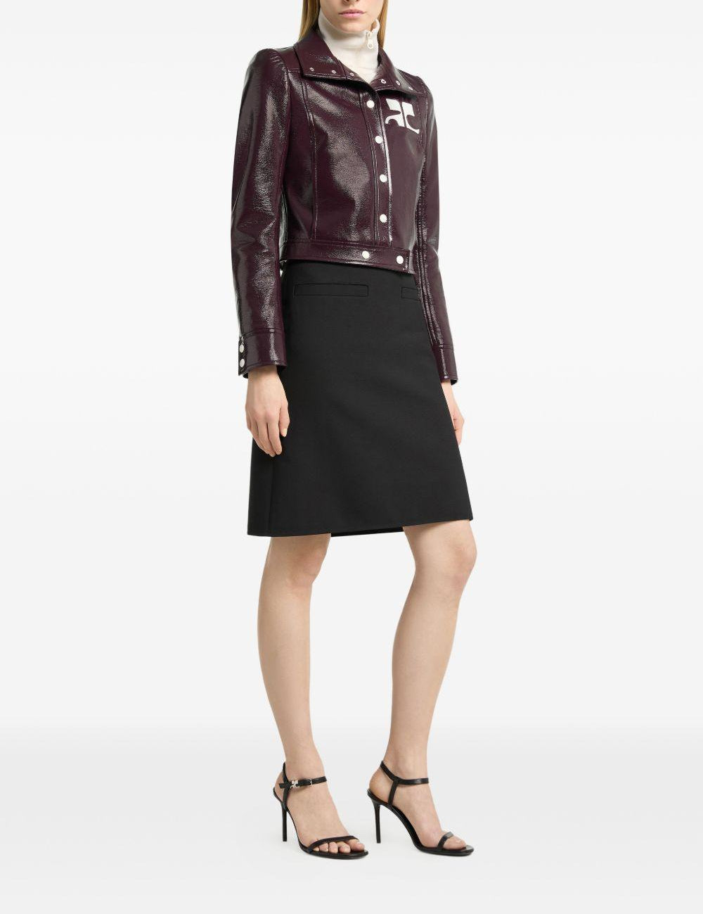 Giacca con logo in vinile borgogna Courrèges - donna 