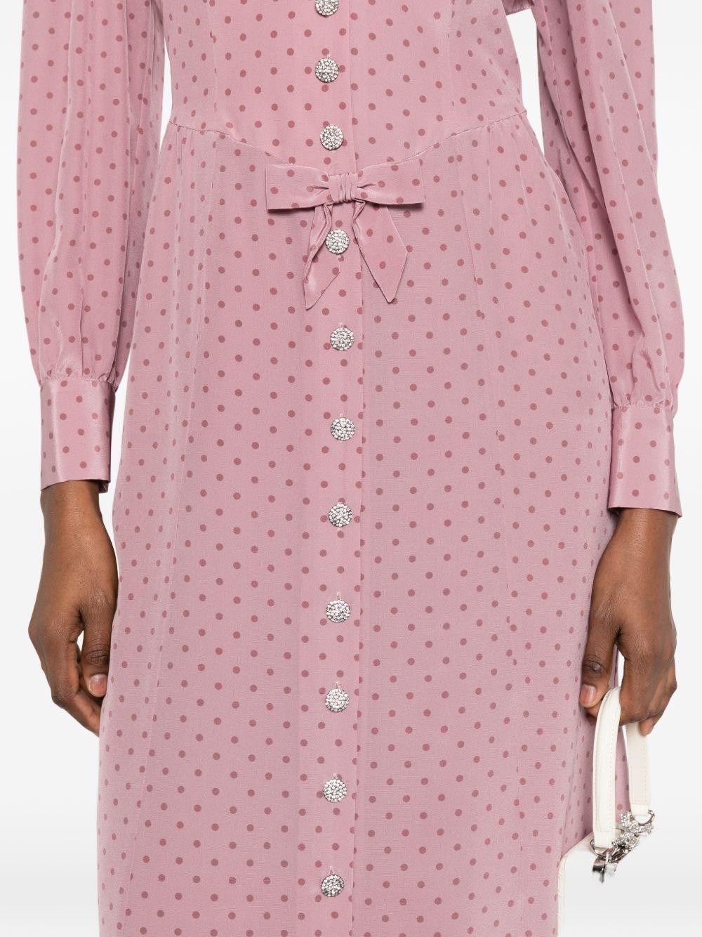 Abito midi con pois in lilla Alessandra Rich - donna 