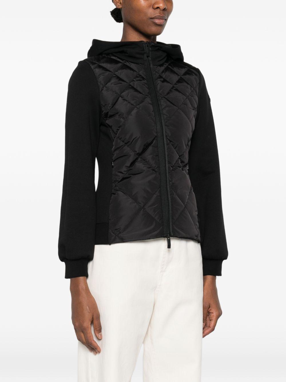 Felpa trapuntata con cappuccio in nero Moncler - donna 