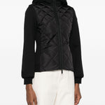 Felpa trapuntata con cappuccio in nero Moncler - donna 
